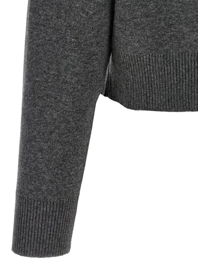 Brunello Cucinelli Shiny Zipper Pull Sweaters And Cardigans Gray