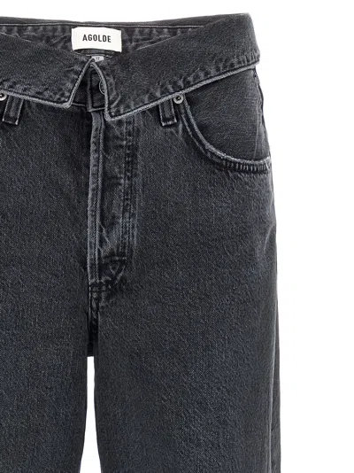 Agolde Echo Tapered Foldover Jeans In Zephyr