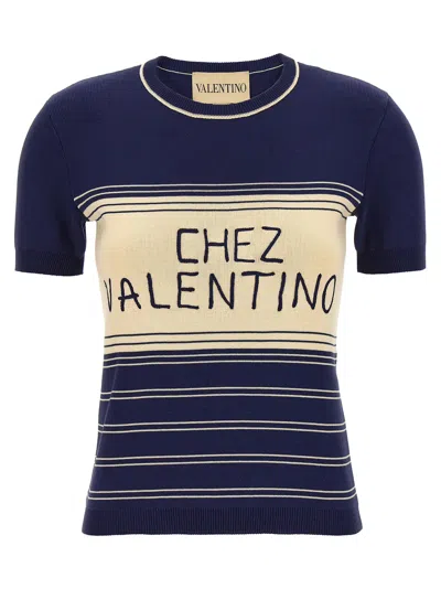 Valentino Cotton T-shirt In Blue