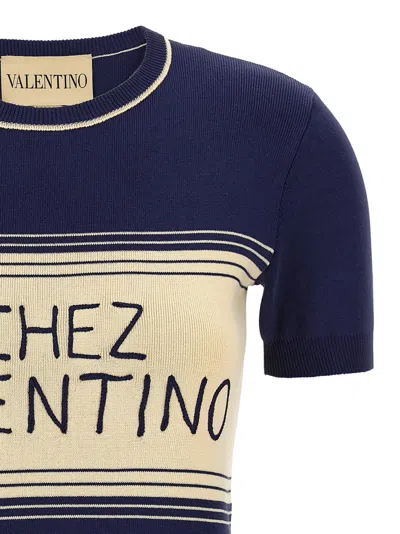 Valentino Cotton T-shirt In Blue