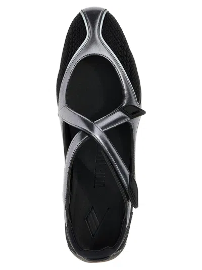 Attico Floor 01 Mesh And Leather Ballerinas Flat