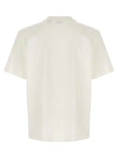 Burberry Beige Crewneck T-shirt With Maxi Logo On The Front In Cotton Man In White