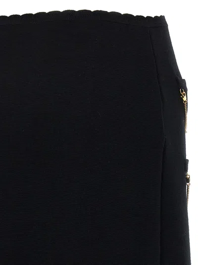 Moschino Skirt With Chain Embellishments And Scalloped Edges