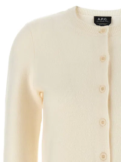 Apc A.p.c. Ivory Wool Mila Cardigan