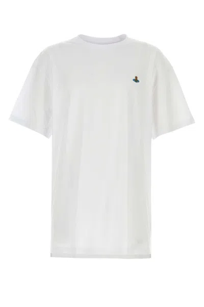 Vivienne Westwood White Crewneck T-shirt With Orb Logo Detail On The Front In Cotton Woman In White