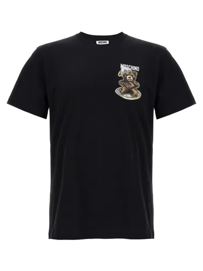 Moschino Black Cotton T-shirt With Bear Print
