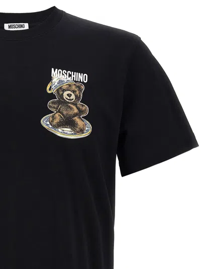 Moschino Black Cotton T-shirt With Bear Print
