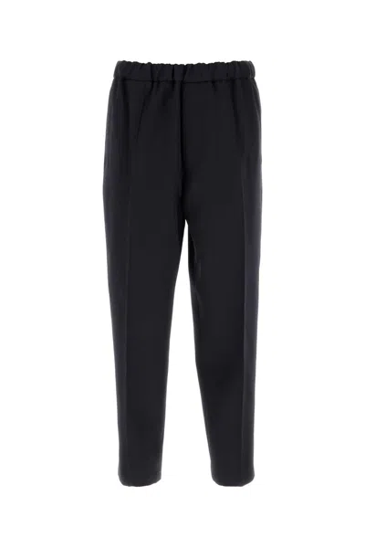 Jil Sander Wool Joggers With Elastic Waistband And Ribbed Cuffs In Black
