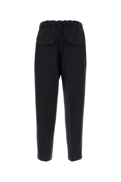Jil Sander Wool Joggers With Elastic Waistband And Ribbed Cuffs In Black