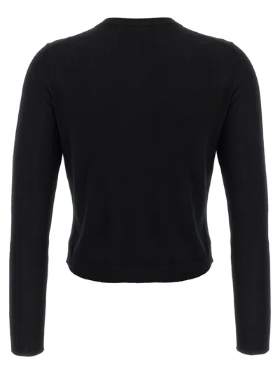 Theory Cropped Fitted Cardigan With Central Button Closure