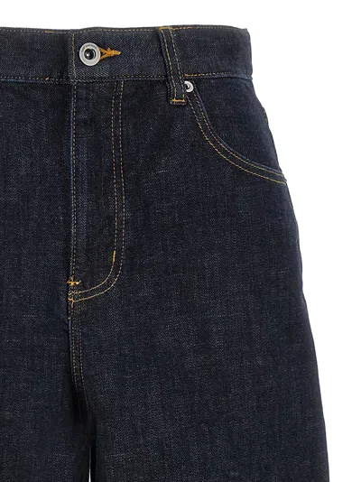 Self-portrait Self Portrait Women Blue Cotton Denim Barrel Jeans In Gray