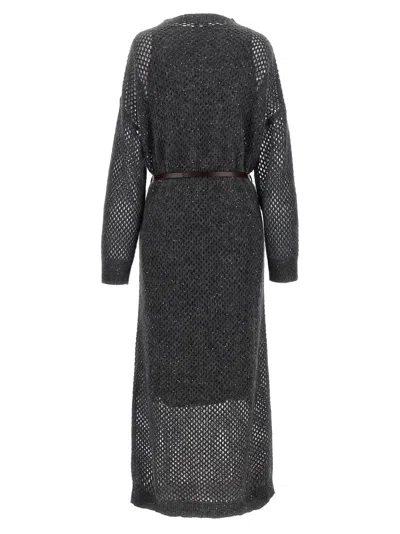Brunello Cucinelli Dazzling Dress In Gray