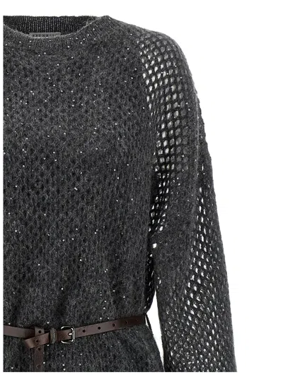 Brunello Cucinelli Dazzling Dress In Gray