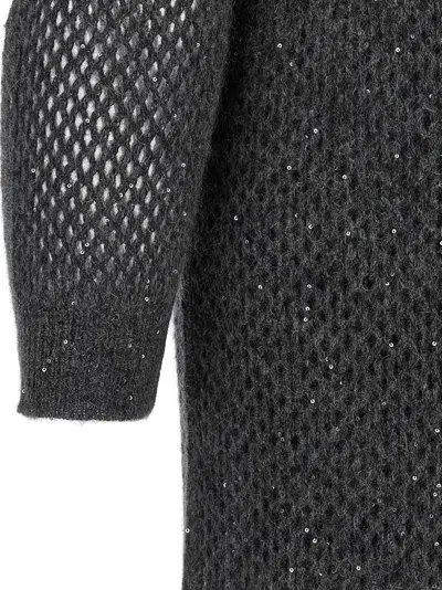 Brunello Cucinelli Dazzling Dress In Gray