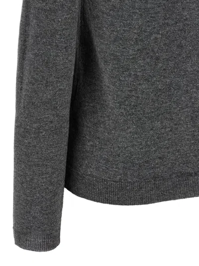 Marni Virgin Wool Cardigan With Contrasting Collar In Gray
