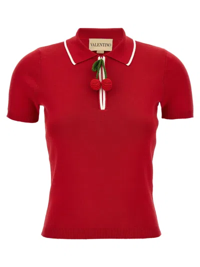 Valentino Top En Coton Avec Cerises En Crochet Femme Paris L