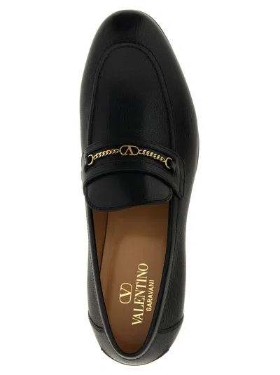 Valentino Garavani Men Vlogo Signautre Leather Loafers In Black