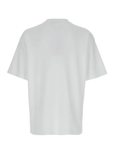 Drôle De Monsieur 'slogan Classique' White Classic T-shirt With Logo Print In White