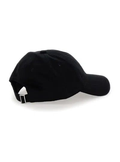 Drôle De Monsieur La Casquette Slogan Black Baseball Cap With Embroidery In Cotton Man In Black