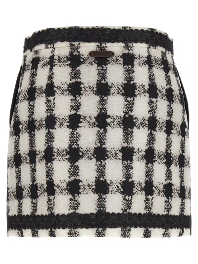 Moschino Blackwhite Texture Print Mini Skirt In Black