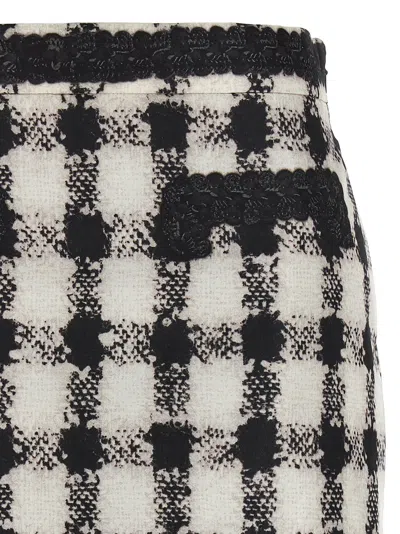 Moschino Blackwhite Texture Print Mini Skirt In Black