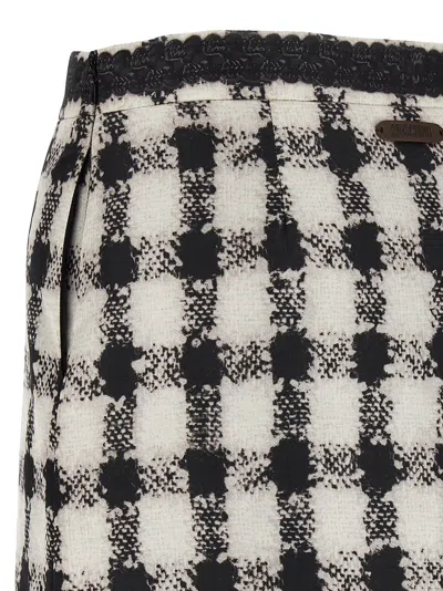 Moschino Blackwhite Texture Print Mini Skirt In Black