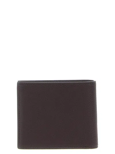 Tom Ford Soft Grain Leather T Line Classic Bifold Wallet In Brown