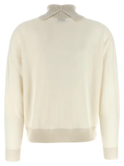 Peserico Lurex Details Turtleneck Sweater Sweaters And Cardigans White In Neutral