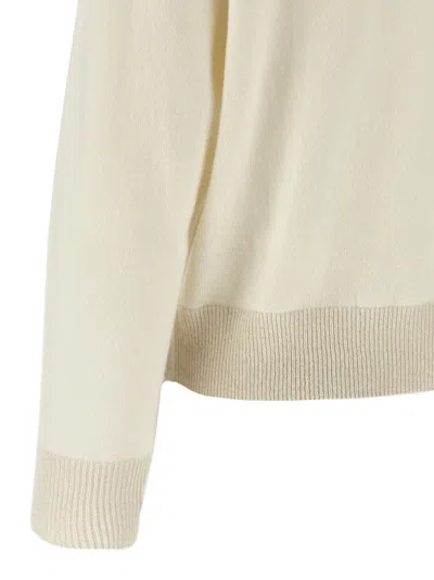 Peserico Lurex Details Turtleneck Sweater Sweaters And Cardigans White In Neutral