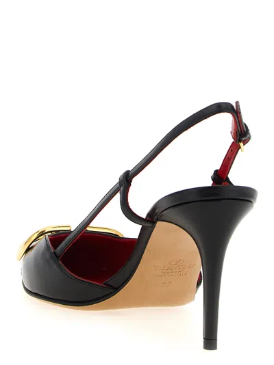 Valentino Garavani Vlogo Signature Satin Slingback Pumps 80mm Woman Black 40.5