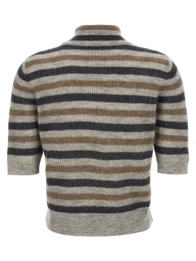 Brunello Cucinelli Lurex Wool Cropped Sweater Sweaters And Cardigans Multicolor