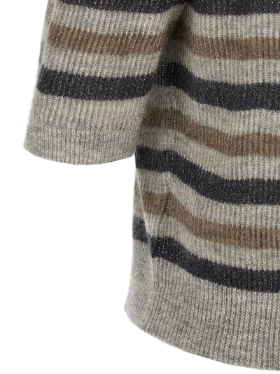 Brunello Cucinelli Lurex Wool Cropped Sweater Sweaters And Cardigans Multicolor