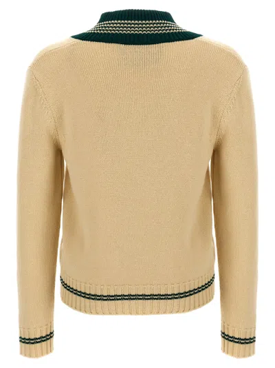 Valentino Butter-coloured Sweater With Le Chien De La Maison Embroidery In Neutral