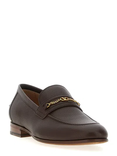 Valentino Garavani Vlogo Signature Leather Loafer In Brown