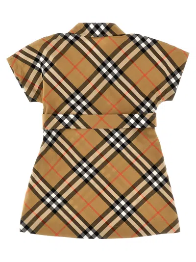 Burberry Girl's Giuletta Check-print Shirt Dress In Brown