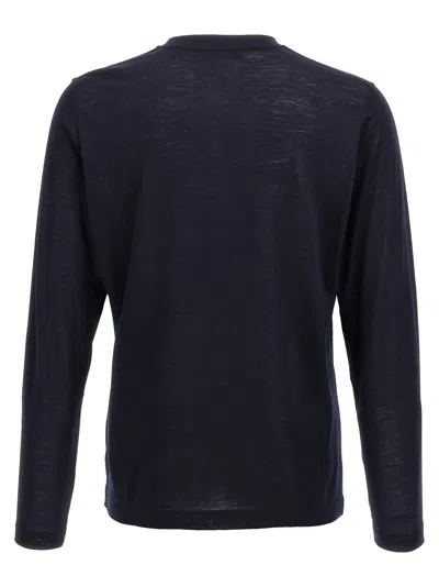 Zanone Wool Crew Neck Sweater In Black