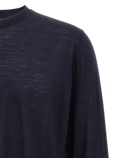 Zanone Wool Crew Neck Sweater In Black