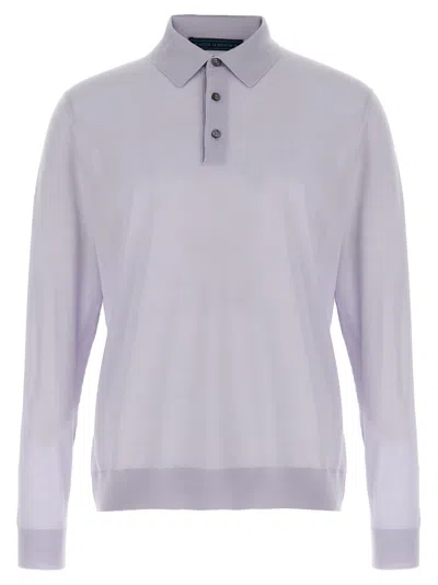 Kiton Ribbed Cuffs And Hem Polo Shirt In Purple