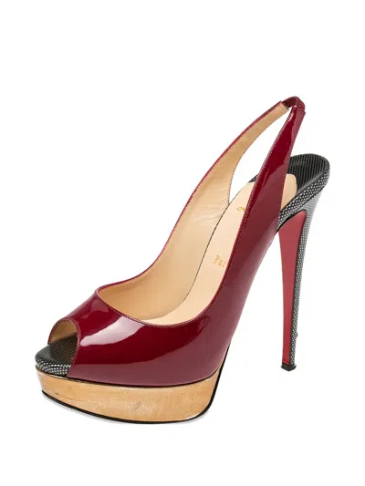 Pre-owned Christian Louboutin Patent-leather Slingback Pumps