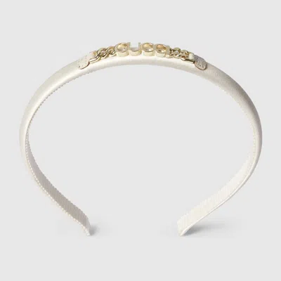 Gucci Headband With Chain In White