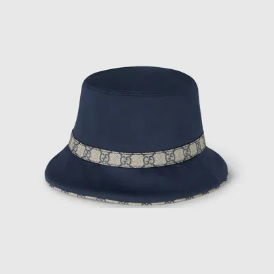 Gucci Cotton Fedora With Double G In Blue