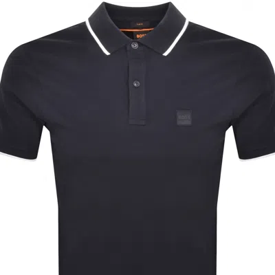 Boss Casual Boss Passertip Polo T Shirt Navy
