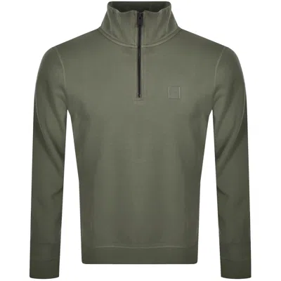 Boss Casual Boss Zetrust Quarter Zip Sweatshirt Green