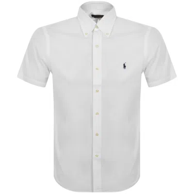 Ralph Lauren Stretch Poplin Short Sleeves Shirt In White