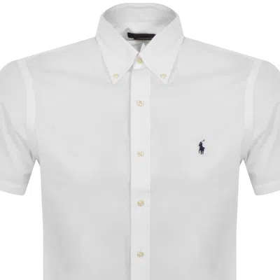 Ralph Lauren Stretch Poplin Short Sleeves Shirt In White