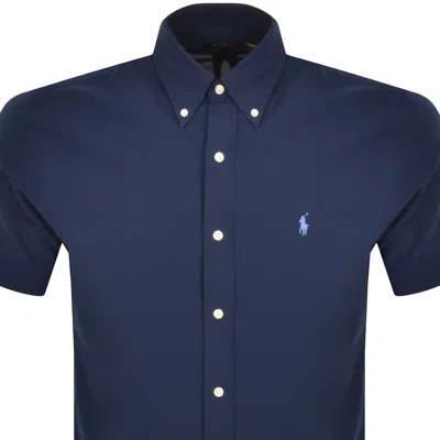 Ralph Lauren Seersucker Short Sleeve Shirt Navy In Blue