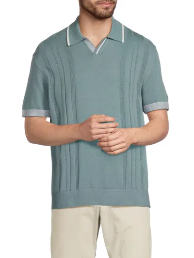 Ben Sherman Men's Johnny Collar Knit Polo Shirt In Green