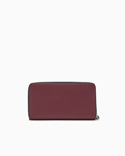 Armani Exchange Horizontal Wallet With Logo In Brown