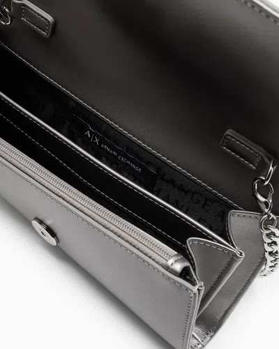 Armani Exchange Wallet On Chain With Asv Logo In Gray