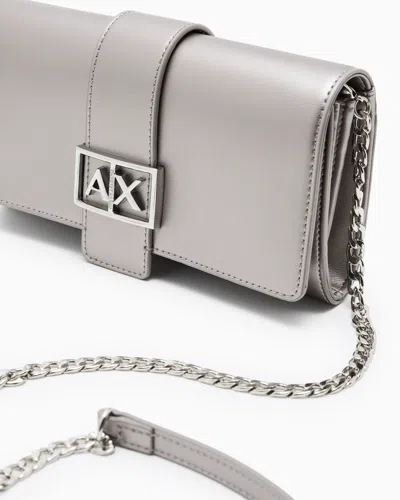 Armani Exchange Wallet On Chain With Asv Logo In Gray